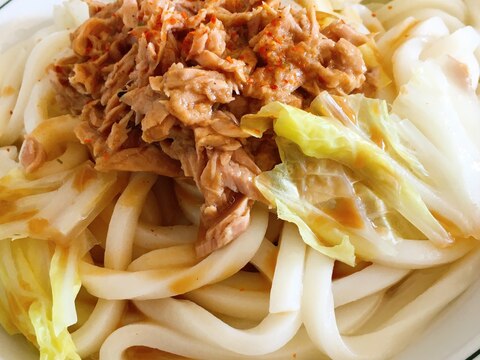 ツナと白菜のぶっかけうどん